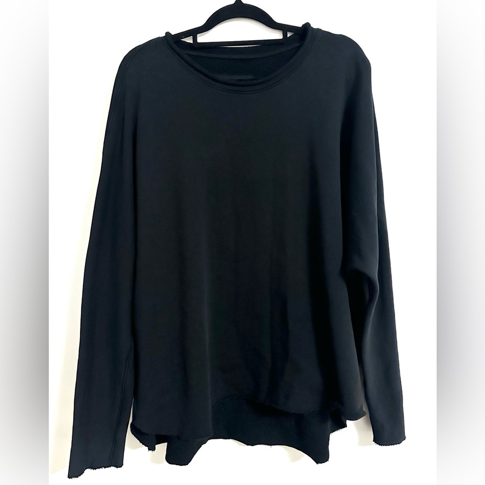 Frank & Eileen Anna Long Sleeve Capelet Black Pullover Triple Fleece Size Medium - Picture 8 of 11